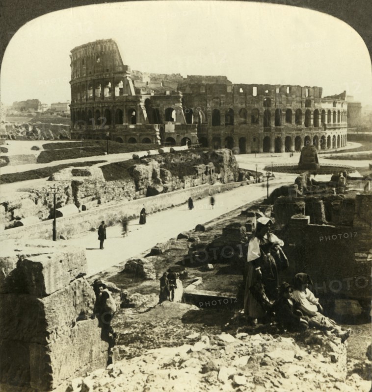 'A mighty monument to pagan brutality - the Colosseum (E.) at Rome', c1909. Creator: Unknown.
