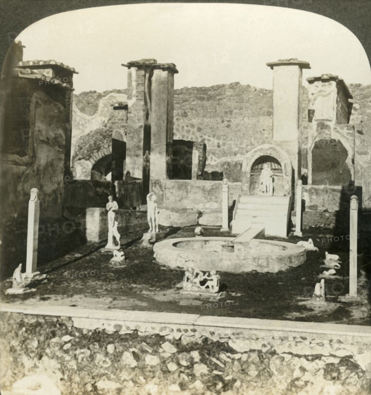 'Inner court, house of Marcus Lucretius, Pompeii, Italy', c1909. Creator: Unknown.