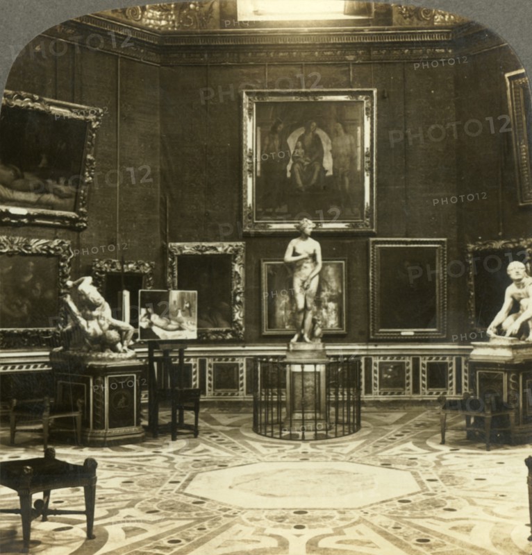 'Wrestlers. Venus de Medici and Knife Grinder, Uffizi Palace, Florence, Italy', c1909. Creator: Unknown.