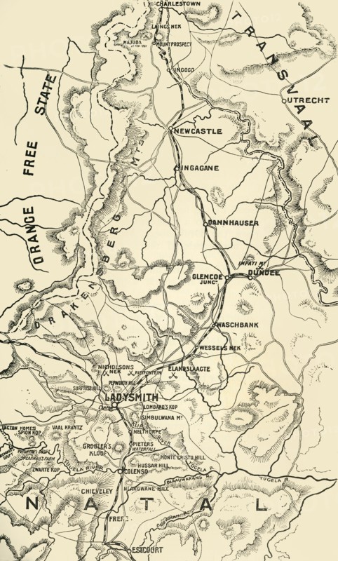 'Map of Northern Natal. Scale 15 Statute Miles to the Inch', 1900. Creator: Unknown.