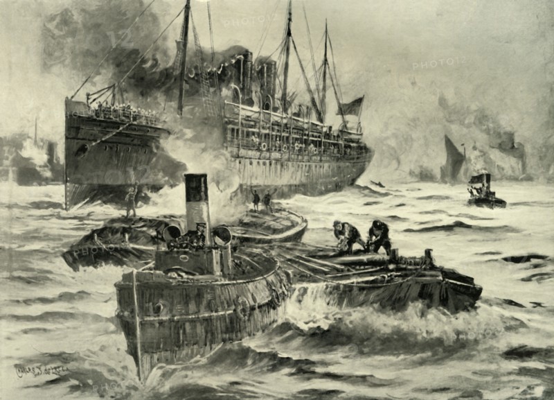 'The Outbreak of the War - Transport Leaving England for the Cape', 1900. Creator: Charles John De Lacy.