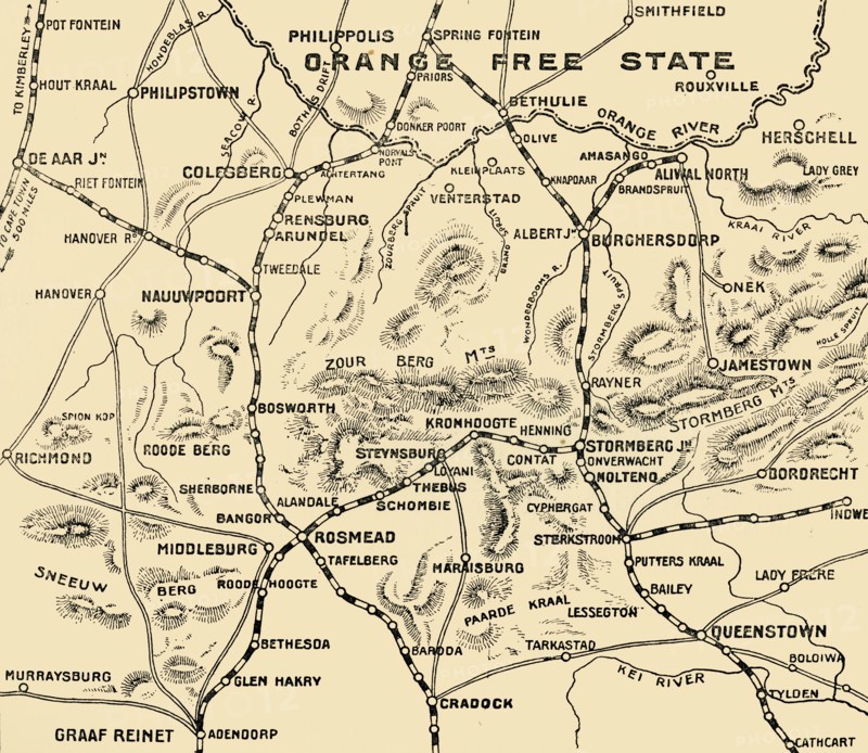 'Movements of Gatacre and French', 1900. Creator: Unknown.