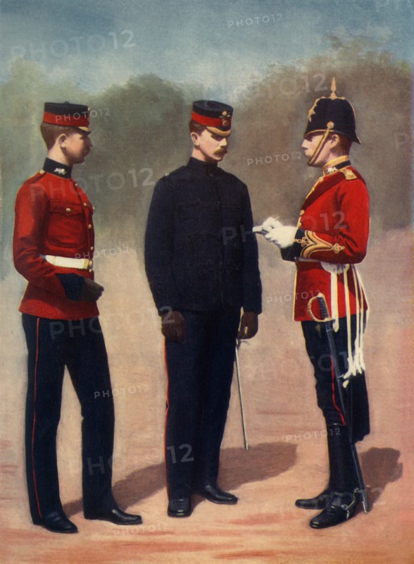 'The Royal Lancasters: Lieutenant, Captain, Adjutant', 1900. Creator: Gregory & Co.