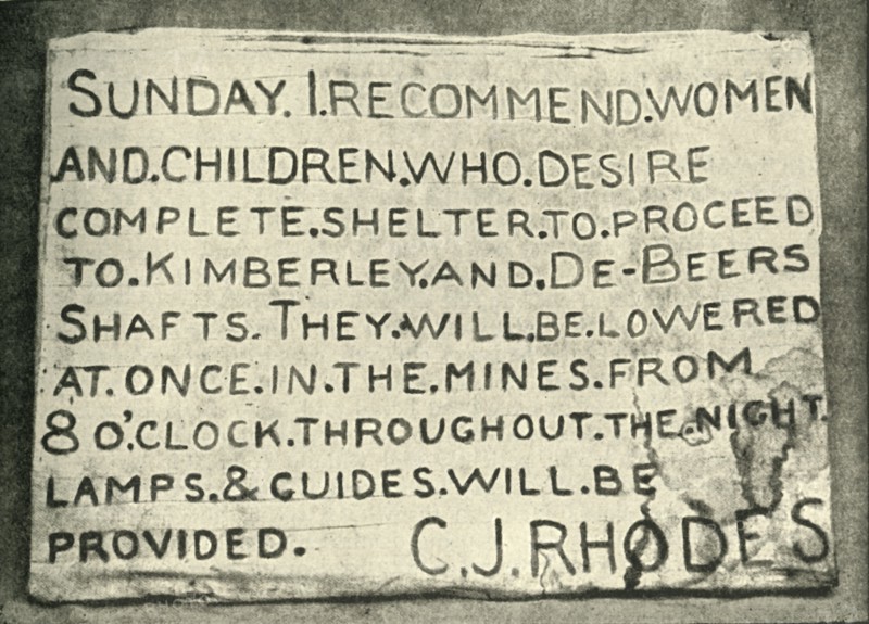 'Placard Erected by Mr. Rhodes', 1900. Creator: Hancox.