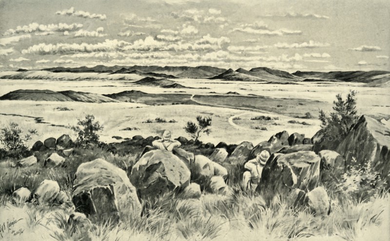 'In Beleaguered Ladysmith - Watching for Buller from Observation Hill', 1900. Creator: Melton Prior.