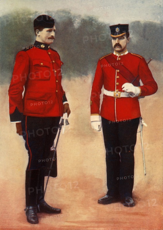 'West Surrey (Adjutant) and East Surrey (Sergeant-Major)', 1901. Creator: Gregory & Co.