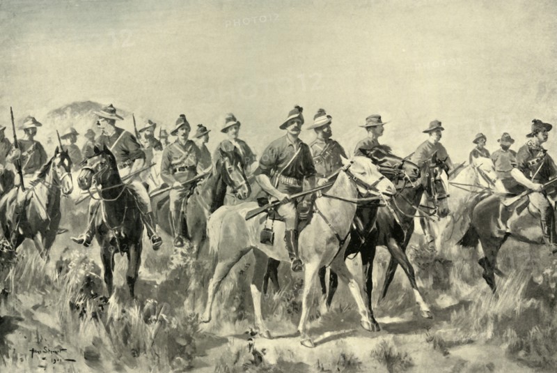 'Australian Bushmen on the March', 1901. Creator: Allan Stewart.