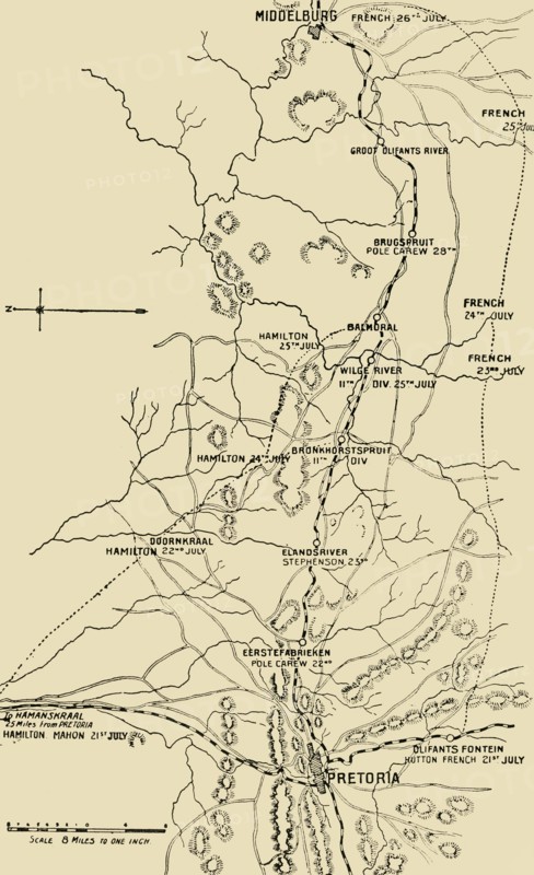 'Map Illustrating the Eastward Move from Eerstefabrieken to Middelburg', 1901. Creator: Unknown.