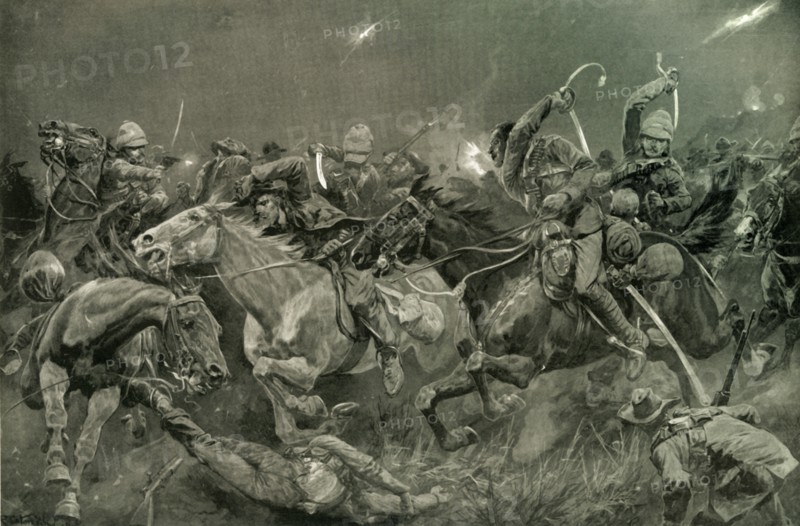 'The Night Charge of the 19th Hussars Near Lydenberg on Nov. 7th 1900', 1901. Creator: Richard Caton Woodville II.