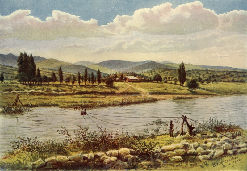 'Crossing the Komati River', 1902. Creator: Donald McCracken.