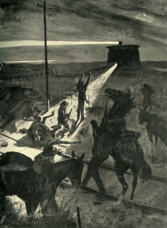 'Defeat of a Night Attempt to Cross the Railway', 1902. Creator: Allan Stewart.