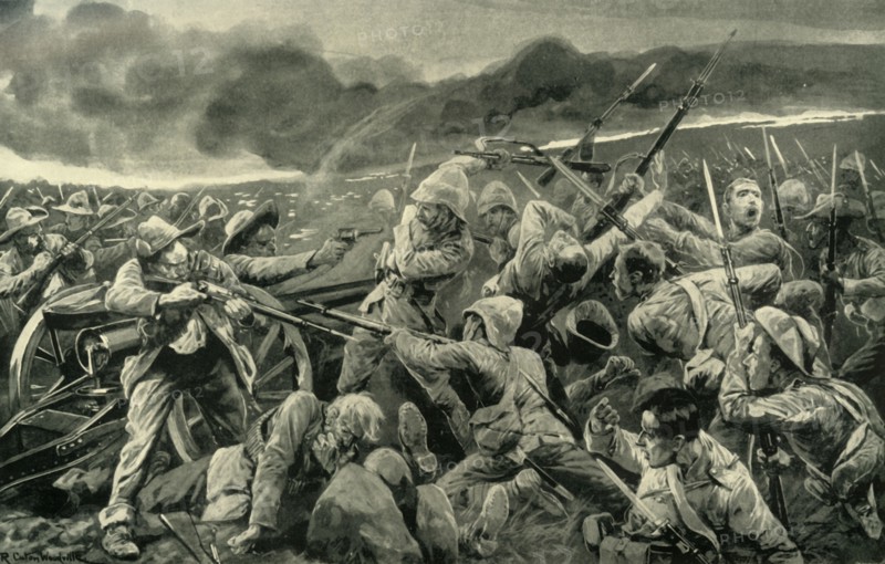 'The Engagement at Vlakfontein: The Derbyshires Re-Taking their Guns', 1902. Creator: Unknown.