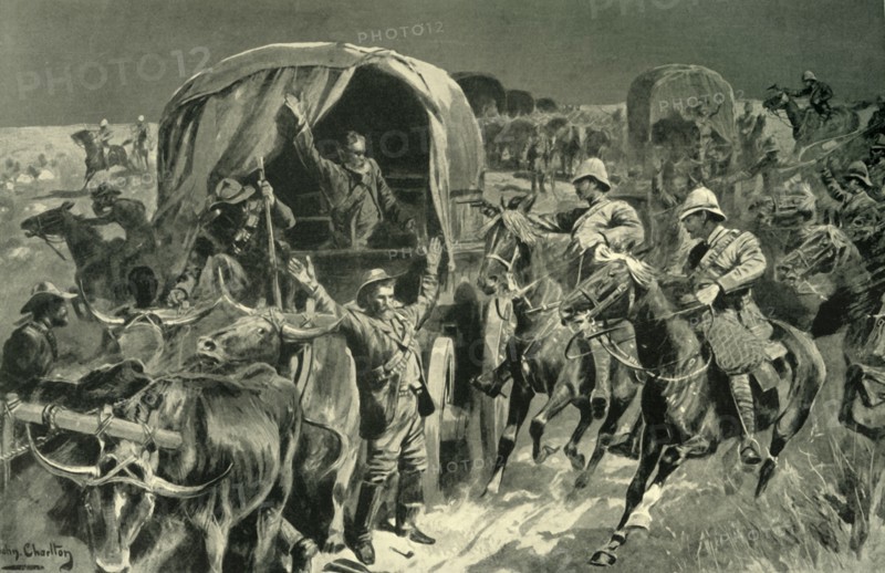 'Night Attack on a Boer Convoy by Mounted Infantry Under Colonel Williams', 1902. Creator: John Charlton.