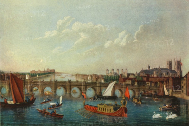 The Royal Barge on the River Thames, London, c1751, (1947).  Creator: School of Samuel Scott.