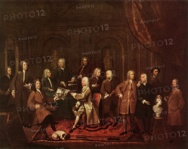 'A Conversation of Virtuosis...at the Kings Arms', 1735, (1947).  Creator: Gawen Hamilton.