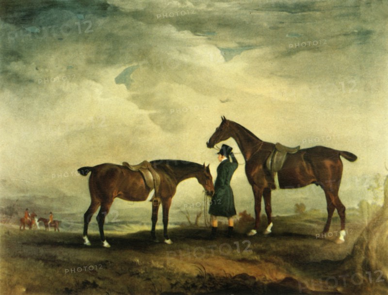 'The Hunter and the Hack: A Typical Cob', early-mid 19th century, (1944).  Creator: John Ferneley.