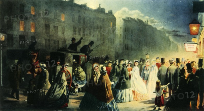 'Scene in the Strand at Night', c1860, (1942).  Creator: Willem de Famars Testas.