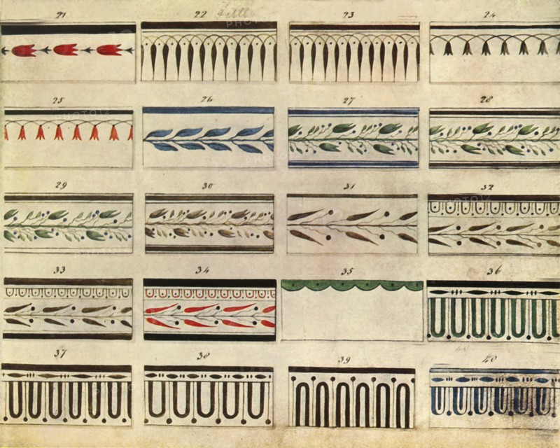 Patterns for tableware, late 18th century, (1944).  Creator: Unknown.