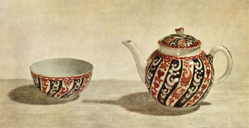 Worcester teapot and bowl, c1765-1770, (1944).  Creator: Unknown.