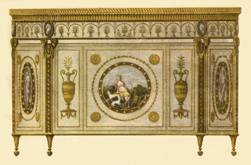 Commode designed by Robert Adam, 1770, (1946). Creator: Benedetto Pastorini.