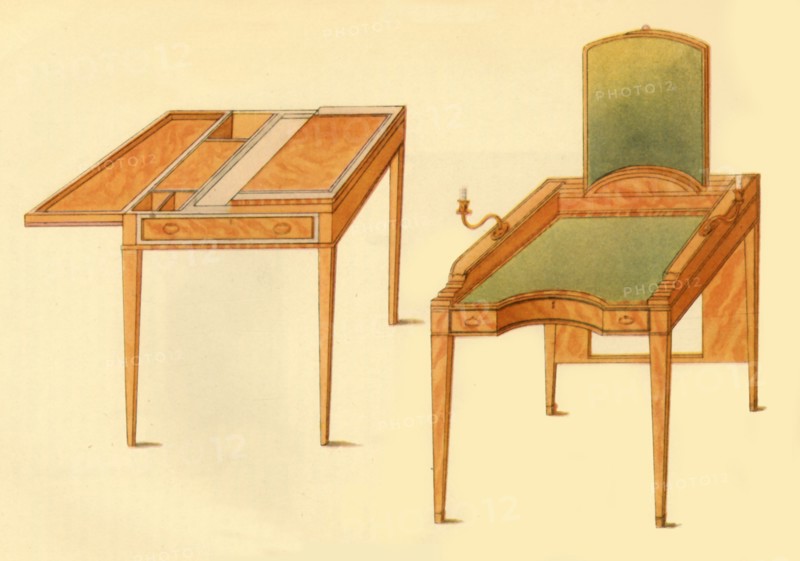 Dressing table and folding table, 1787, (1946). Creator: Unknown.