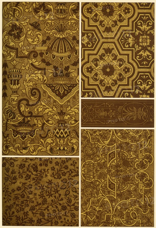 French Renaissance block printing and embroidery, (1898). Creator: Unknown.