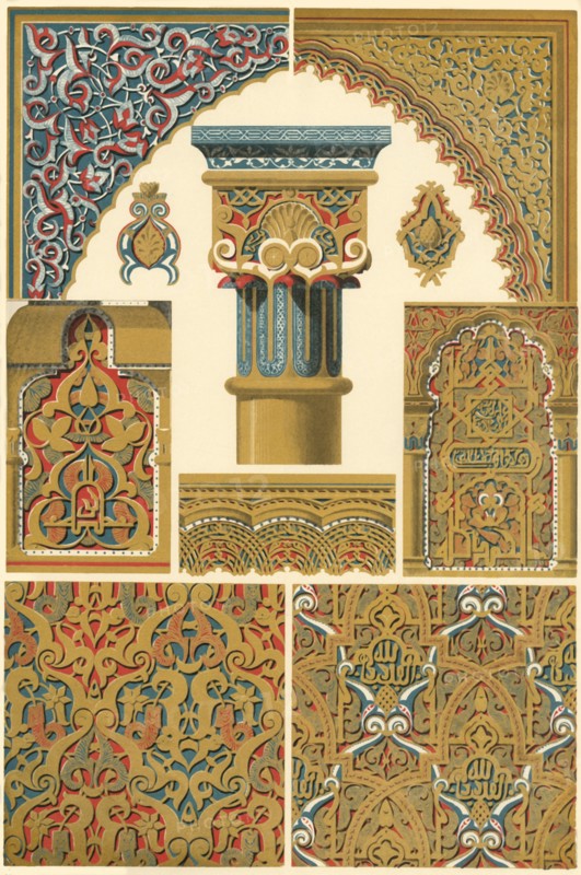 Architectural decoration in the Alhambra, (1898). Creator: Unknown.