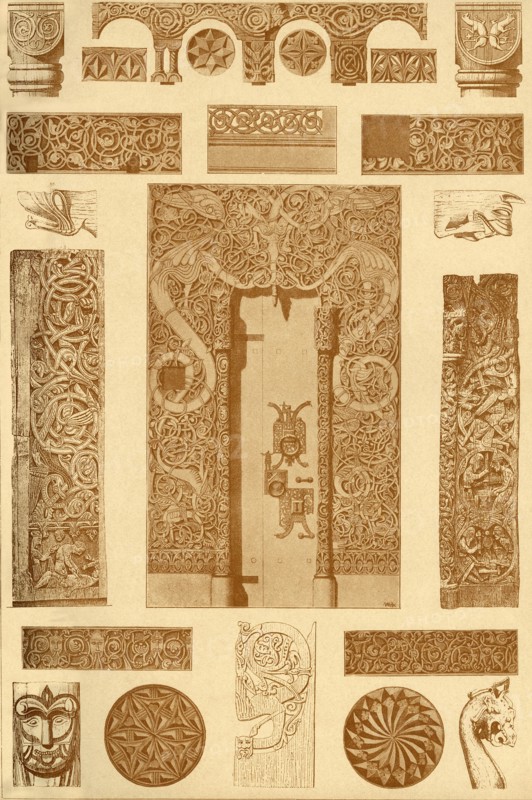 Scandinavian wood-carvings, (1898). Creator: Unknown.