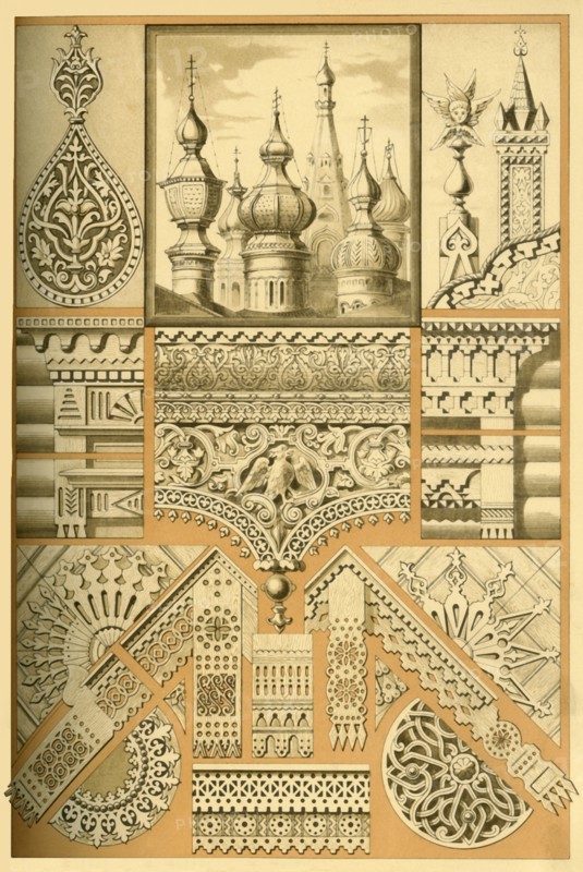 Russian architectural ornament and wood carving, (1898). Creator: Unknown.