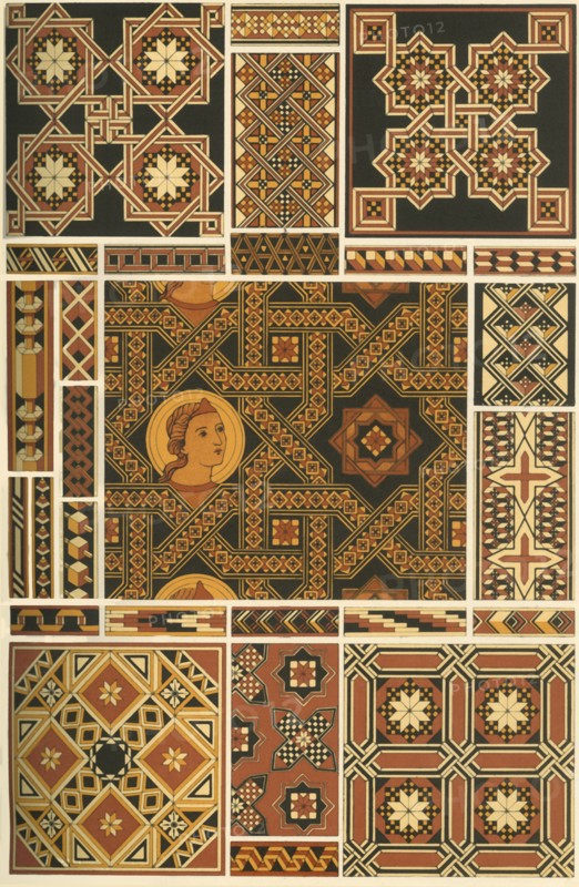 Medieval wood mosaic, (1898).  Creator: Unknown.