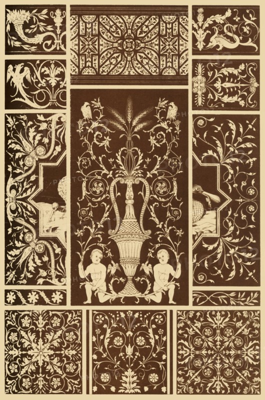 Italian Renaissance wood mosaic, (1898). Creator: Unknown.