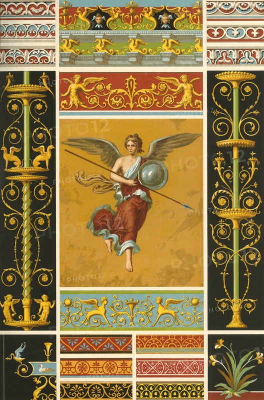 Roman wallpainting and polychrome bas-reliefs, (1898).  Creator: Unknown.