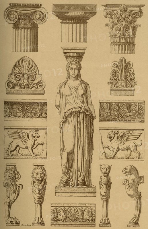 Ancient Greek ornamental architecture and sculpture, (1898).  Creator: Unknown.