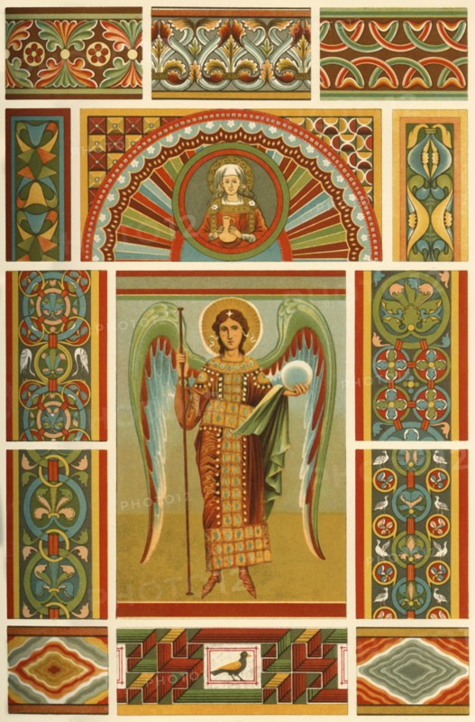 Medieval wall painting, (1898). Creator: Unknown.