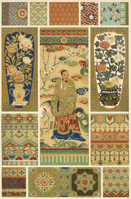 Japanese weaving, painting and cloisonné, (1898).  Creator: Unknown.