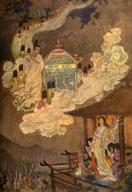 'The Moonfolk demand the Lady Kaguya', 1912. Creator: Evelyn Paul.