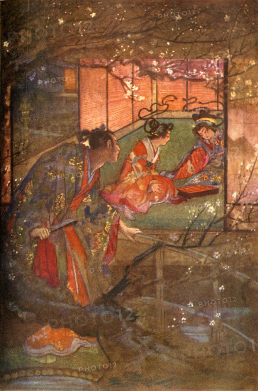 'Kato Sayemon in his Palace of the Shogun Ashikaga', 1912. Creator: Evelyn Paul.