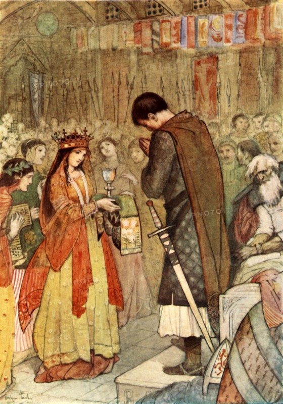 'Parzival prays for Guidance', 1919. Creator: Evelyn Paul.