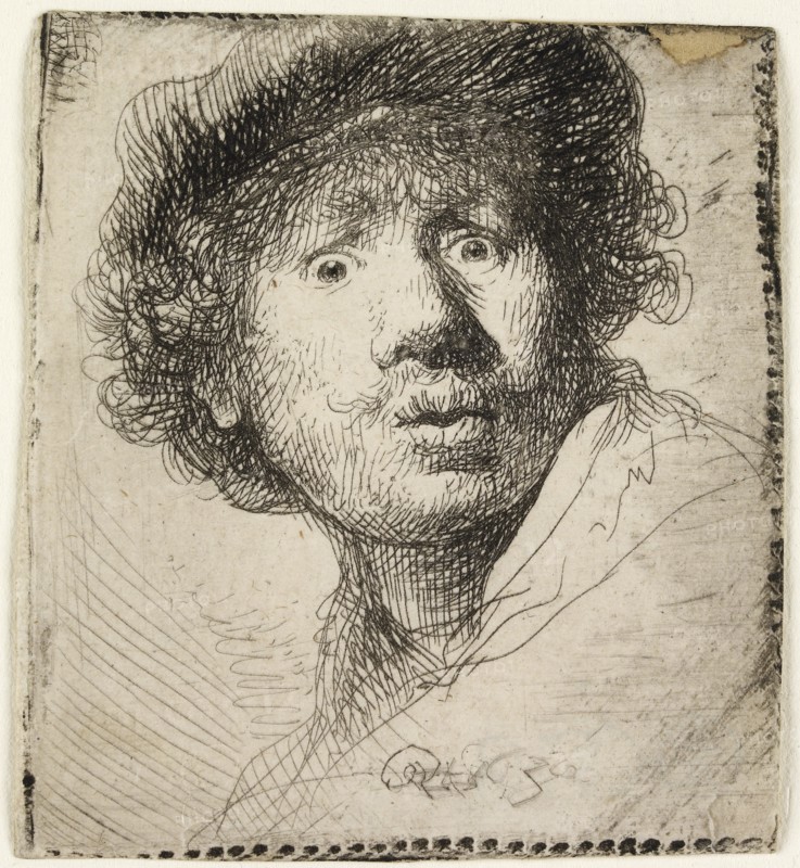 Self-portrait in a cap: open mouthed, 1630. Creator: Rembrandt Harmensz van Rijn.