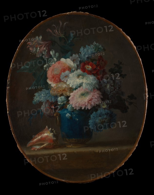 Vase of Flowers and Conch Shell, 1780. Creator: Anne Vallayer-Coster.