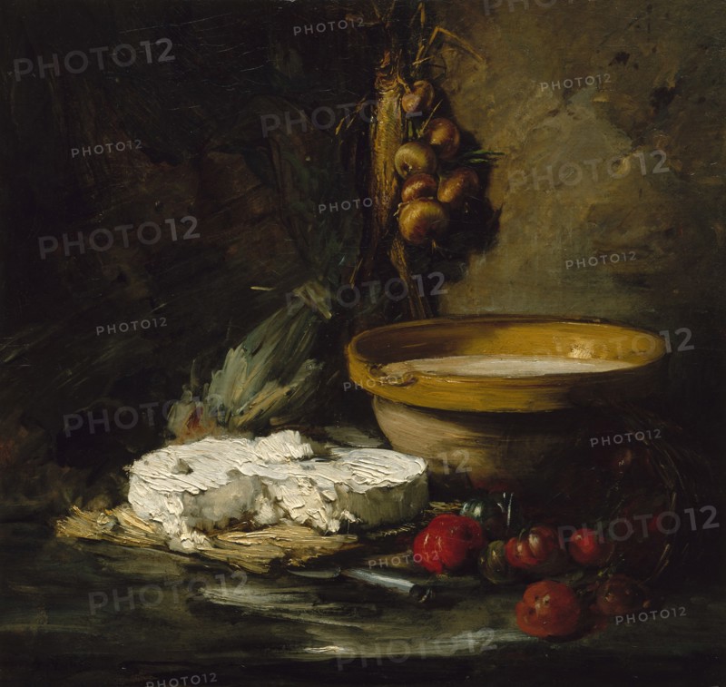 Still Life with Cheese, probably late 1870s. Creator: Antoine Vollon.