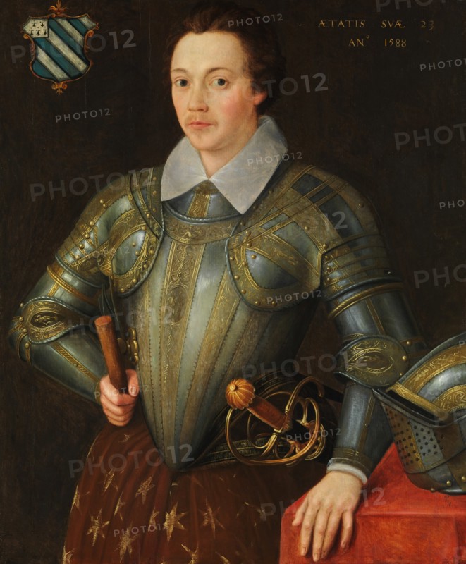 Sir John Shurley of Isfield (1565-1632). Creator: British Painter (dated 1588).