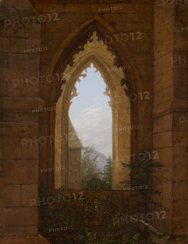 Gothic Windows in the Ruins of the Monastery at Oybin, ca. 1828. Creator: Carl Gustav Carus.