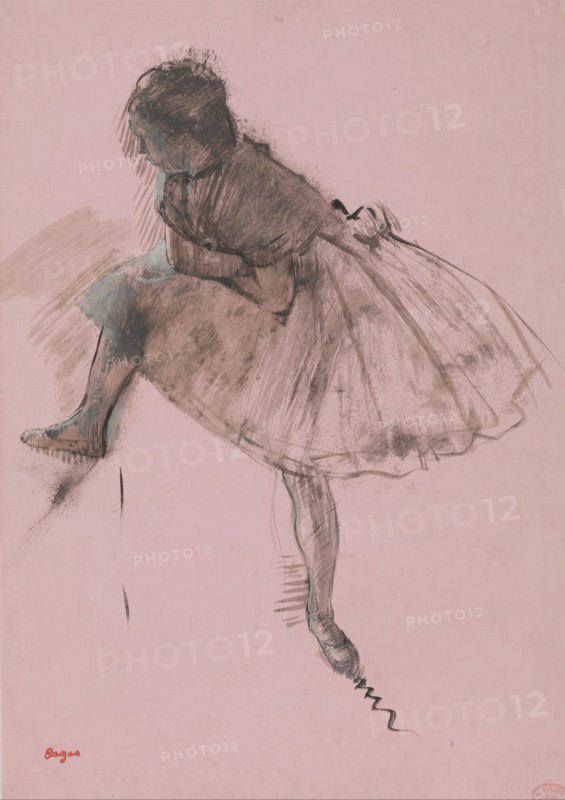 Study of a Ballet Dancer (recto); Two Studies of Dancers (verso), ca. 1873. Creator: Edgar Degas.