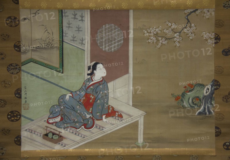 Courtesan Resting on the Veranda, 18th century. Creator: Furuyama Moromasa.