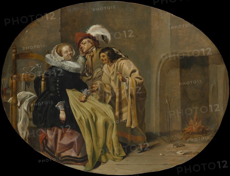 A Couple in an Interior with a Gypsy Fortune-Teller, ca. 1632-33. Creator: Jacob Duck.