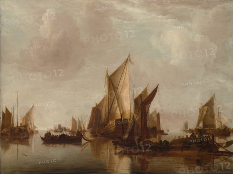 A State Yacht and Other Craft in Calm Water, ca. 1660. Creator: Jan van de Cappelle.