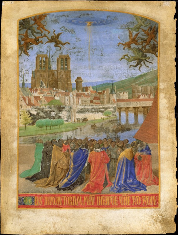 The Right Hand of God Protecting the Faithful against the Demons, ca. 1452-1460. Creator: Jean Fouquet.