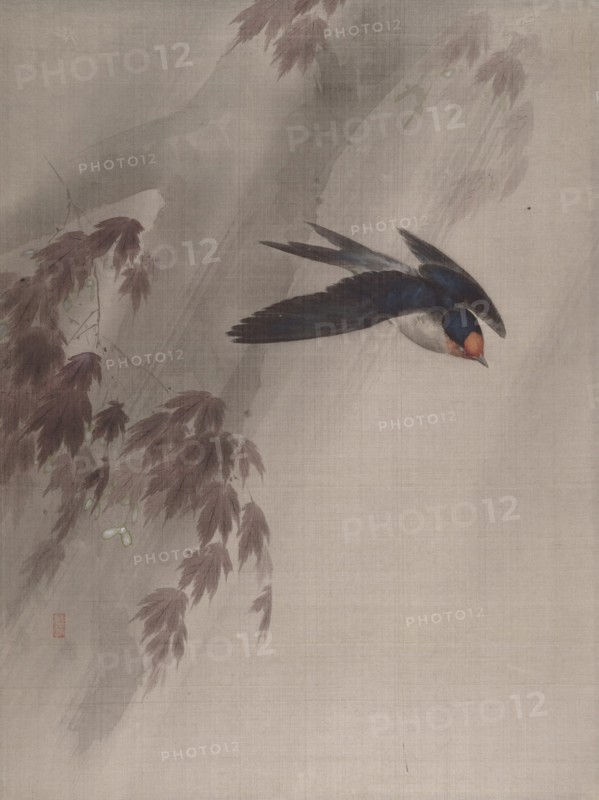 A Swallow in the Rain, ca. 1891-92. Creator: Okada Baison.