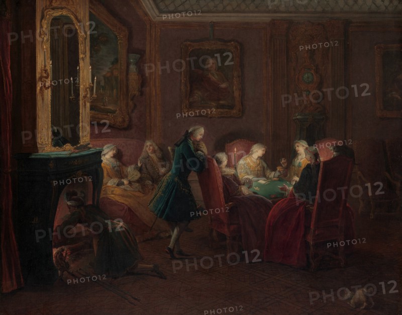 Card Players in a Drawing Room. Creator: Pierre Louis Dumesnil.